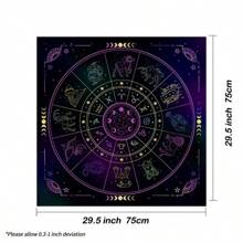 1pc, Tablecloth, 12 Constellations Divination Altar Cloth, Board Game Mat, Fortune Astrology Oracle Card Mat Drop Game, Party Decoration, Party Supplies, Game Chess Mat Oracle Cards,Board Games,Games - Multicolor - View 7
