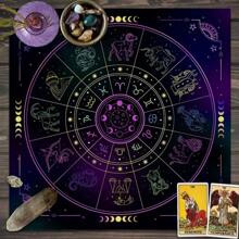 1pc, Tablecloth, 12 Constellations Divination Altar Cloth, Board Game Mat, Fortune Astrology Oracle Card Mat Drop Game, Party Decoration, Party Supplies, Game Chess Mat Oracle Cards,Board Games,Games - Multicolor - View 3