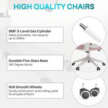 Ergonomic Office Chair M903, High Back Computer Desk Chair With Wheels, Comfy Mesh Office Chair With Adjustable Lumbar Support & Headrest, Black Swivel Executive Managerial Task Chair - 粉色 - 查看 7