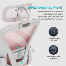 Ergonomic Office Chair M903, High Back Computer Desk Chair With Wheels, Comfy Mesh Office Chair With Adjustable Lumbar Support & Headrest, Black Swivel Executive Managerial Task Chair - 粉色 - 查看 5