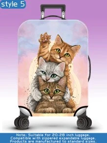 Cat, Man's Best Friend, Animal Tie-Dye Series, Personalized Digital Printing Pattern, Production Process Upgrade, Overall Elastic Binding Process, Thickened Elastic Fabric, Washable, Suitcase Protective Cover, Suitcase Protective Cover, Suitcase Dustproof Cover, Suitcase Dust Cover, Very Suitable For Business Trips, Travel, And Luggage Check-In, Suitable For 20-28 Inch Boxes. Bag For School School Accessories School Stuff