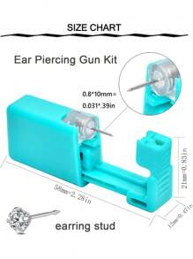 10Pcs Ear Piercing Gun Kit Earring Gun Piercing Kit Earring Gun Piercing Kit Piercing Gun Earrings Studs Ear Piercing Needle Kit With Earrings Silver Gold - Multicolor - View 2