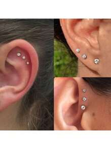 10Pcs Ear Piercing Gun Kit Earring Gun Piercing Kit Earring Gun Piercing Kit Piercing Gun Earrings Studs Ear Piercing Needle Kit With Earrings Silver Gold - Multicolor - View 10