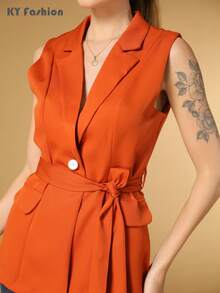 Women Blouses - Orange - View 5