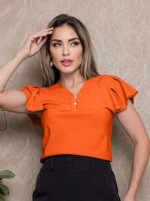 Women Blouses - trái cam - Xem 4