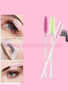 Kit 250 Piezas, 50 Cepillo Glitter , 100 Anillos , 100 Microbrush Para Pestañas - Multicolor - Ver 8