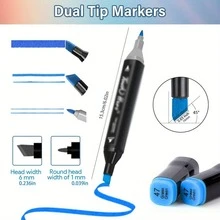 12 Color/24 Color/30 Color/48 Color Colorful Art Markers, Artist Adult Painting With Double Pointed Brushes, Sketching, Coloring, Highlighting, Illustration, Animation Design, Art Sketching, Painting Marker Set Professional Art Marker Set, With A Variety Of Bright Colors, Double Pointed, Fine And Extensive - Very Suitable For Illustrators, And Coloring - one-size - View 5