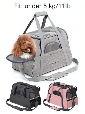1pc Oxford Cloth Foldable Multi-Function Pet Carrier, Breathable Pet Backpack Suitable For Small/Medium Pets, All Season