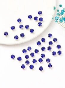 200入組4mm/5mm/6mm彩色單爪3D縫上鑽石、銀爪AAA級玻璃縫上鑽石，適用於DIY婚紗和服飾配件 - 6毫米 - 查看 4