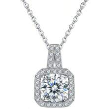 1 Set Cubic Zirconia Square Diamond Necklace, Simple Korean Classic Short Choker Necklace, Pendant Necklace, Earrings, Ring 3 PiecesJewelry Set