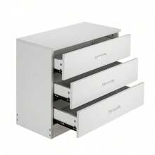 Modern Simple 3-Drawer Dresser - White - View 7