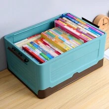 1pc Large Capacity Foldable Storage Box - Spacious Organizer For Toys, Clothes, Snacks & Books - Durable Plastic, Perfect For Car & Home, Enhances Bedroom Organization - Multicolor - View 6