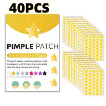 40/80/200/400/600/800 peças Adesivo em forma de estrela para acne, Adesivo corretor de manchas para pele facial, Adesivos para espinhas de acne - Dourado - Visão 5