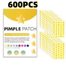 40/80/200/400/600/800 peças Adesivo em forma de estrela para acne, Adesivo corretor de manchas para pele facial, Adesivos para espinhas de acne - Dourado - Visão 2