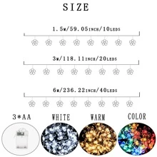 1入櫻花燈串 - 適用於婚禮，生日和聖誕節的室內裝飾照明 - 帶有樹枝設計的童話燈飾（不含電池，請準備3節AA電池）, 可用於派對，節慶裝飾和營造氛圍燈光 - 白色 - 查看 2