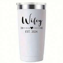 Hubby & Wifey Est 2024 Travel Mug. Valentine's Day Present. Wedding Anniversary Orders. Gift For Couples, Her, Him, Bridal Shower, Husband, Wife, Newlyweds. (20 Oz Black And White)
