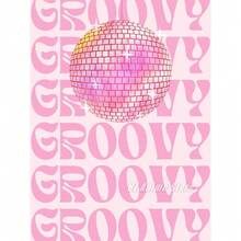 1入組 粉紅色迪斯科球舞池迪斯科派對時尚海報印刷 复古牆藝畫布油畫 家居俱樂部酒吧裝飾，無框 - 彩色 - 查看 10