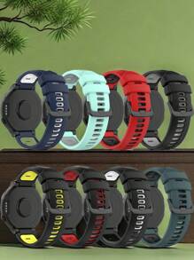 適用於Garmin Forerunner 735XT/630/620/235/230/220，Approach S20/6/5，雙色替換手錶帶，共8種顏色可選。隨附拆卸工具，由矽膠製成，覆面光滑舒適，輕便、防水耐汗，男女適用，非常適合運動、商務、休閑及各種場合使用。 - 複色 - 查看 12