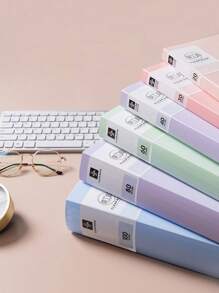 1 pieza Carpeta de archivo de varios niveles de unicolor, archivador A4 con fundas transparentes para papeles y documentos, de gran capacidad (tarjeta de etiqueta de portada aleatoria)