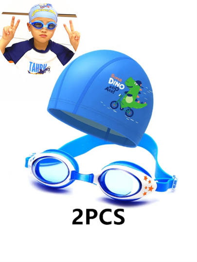 2 Pieces, Children's Sports Swimming Equipment, Swimming Goggles, Hats, Children's Sports Equipment