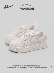 WARRIOR 1雙運動舒適女休閒鞋，前鞋帶透氣設計及厚底，適合夏季戶外跑步 - 粉色 - 查看 3