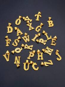 1pc Ladies' Gold Or Silver A-Z Alphabet Pendant Necklace, Charm Jewelry For Birthday/Party/Wedding - Gold - View 4