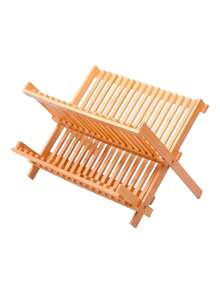 Dish Drainer Natural Bamboo Dishes Wood Kitchen - Rỉ Nâu - Xem 2