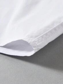 6-16岁男童长袖衬衫，婚礼正式礼服，派对衬衫，带口袋和领带，白色 - 白色 - 查看 6