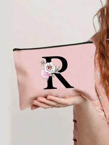 化妆包 化妆袋 钱包 姓名首字母 A-Z 图案 洗漱包 洗漱袋 拉链手机包 铅笔袋 手拿包 教师礼物 女士旅行必备品 女孩礼物 化妆工具 化妆刷收纳 - 粉色 - 查看 4