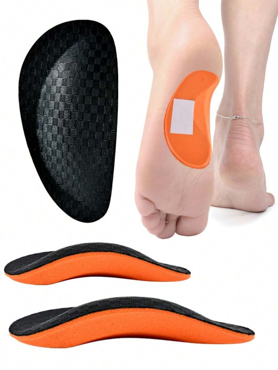 QKC 1 Pair Of Arch Support Insoles, Non-Slip EVA Massage Insoles, Arch Half Pads