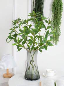 1pc Artificial Plant, Pieris Japonica D. Don,80cm Long, Plastic Artificial Plants,Green Artificial Plants,Simple And Modern Style, Can Be Bent Without Fading - Used For Diy Flower Wall, Scene Layout, Living Room And Bedroom Vase Flower Arrangement, Wedding, Party, Home Decoration, Desk Stuffing. - Multicolor - View 2