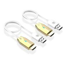 Transmisor y receptor inalámbrico de video y audio compatible con de 5.8G 1080P 30M, adaptador de exhibición deslizable para caja de TV, monitor, proyector, PC - Blanco - Ver 12