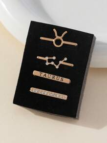 4pcs 12 Zodiac Constellation Charms For Apple Watch Band, Shiny Rhinestone Metal Strap Decorative Loops Accessory Set, Gold & Silver - one-size - View 14