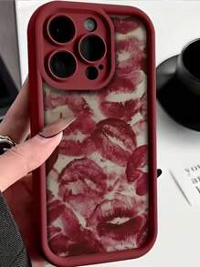 1 funda elegante para teléfono, no incluye cordón ni soporte. Funda para teléfono con diseño de labios rojos elegantes para San Valentín, compatible con/11/X/XS hasta la serie 15, material TPU a prueba de golpes y a la moda. - Blanco - Ver 6