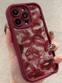 1 funda elegante para teléfono, no incluye cordón ni soporte. Funda para teléfono con diseño de labios rojos elegantes para San Valentín, compatible con/11/X/XS hasta la serie 15, material TPU a prueba de golpes y a la moda. - Blanco - Ver 9