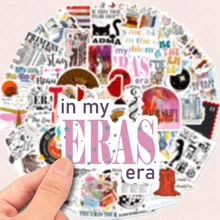 50入組音樂歌詞、歌手、專輯、演唱會塗鴉貼紙，適用於裝飾手機、電腦、行李箱、筆記本電腦 - 彩色 - 查看 1