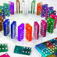 1pc Resin Casting Domino Mold, Epoxy Resin Professional Domino Mold, 28 Cavities Domino Mold, Solid Silicone Mold For Diy Pendant, Cake, Jewelry Making