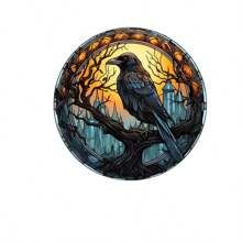 1pc 5.9'' * 85.9'' Colorful Glass Style Acrylic Bird Suncatcher - Colored Crow & Halloween Raven Design - Gothic Window Hanging Decoration - Perfect Gift For Bird Lovers And Housewarming - Multicolor - View 11