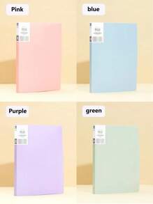 1 pieza Carpeta de archivo de varios niveles de unicolor, archivador A4 con fundas transparentes para papeles y documentos, de gran capacidad (tarjeta de etiqueta de portada aleatoria)