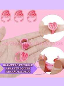 Kit 250 Piezas, 50 Cepillo Glitter , 100 Anillos , 100 Microbrush Para Pestañas - Multicolor - Ver 5