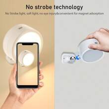 Magnetic LED Wall Light Rechargeable Reading Lights 360° Rotation Touch Remote Control Cabinet Spotlight Night Lamp - 3 Colors Dimmable - View 4