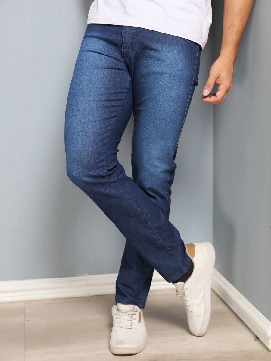 Men Jeans - 寶藍色 - 查看 1