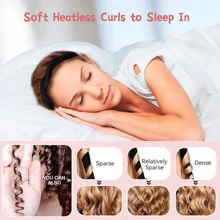 4 peças Grampo para Cachos sem Calor com Faixa de Cabelo de Seda Macia e Enrugada para Dormir, Ferramenta de Penteado - Multicolorido - Visão 5