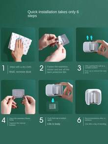 浴室拖把夾，多功能壁掛淋浴間收納架，收納夾 - 彩色 - 查看 7