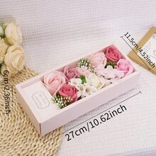 1入組永恆的玫瑰禮盒，浪漫多色玫瑰盒適合作為聖誕節，萬聖節，情人節禮物，仿真玫瑰裝飾禮盒 - 彩色 - 查看 4