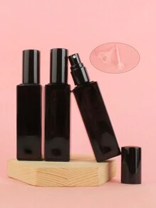 Square 20ml Black Frosted Refillable Perfume & Toner Spray Bottle, Transparent Glass Fine Mist Press Pump Portable Empty Container For Essence, Liquid Sampling - Available In A Pack Of 1/3/5/10