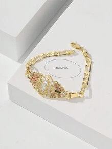 1 peça Moda e simples Glitters Pintados à mão Colorido Virgem Maria Guadalupe Pulseira, Presente adequado para mãe, casal, melhor amigo, uso diário e festival, oração