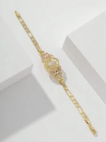 1 peça Moda e simples Glitters Pintados à mão Colorido Virgem Maria Guadalupe Pulseira, Presente adequado para mãe, casal, melhor amigo, uso diário e festival, oração