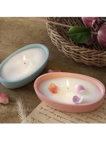 Silicone Mold For DIY Concrete Candle Boat, Oval Cement Planter Pot, Trinket Tray & Candle Cup, Epoxy Resin Molding - White Silicone Mold - View 6