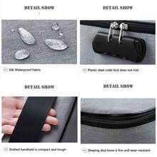 DocDocument Bag With Lock, Flame Resistant 3-Layer File Storage Case With Water-Resistant Zipper, Document Portable Travel Home Organizer Bag For Laptop, Files, Certificates, Gifts For Him, Black - Navy Blue - View 4